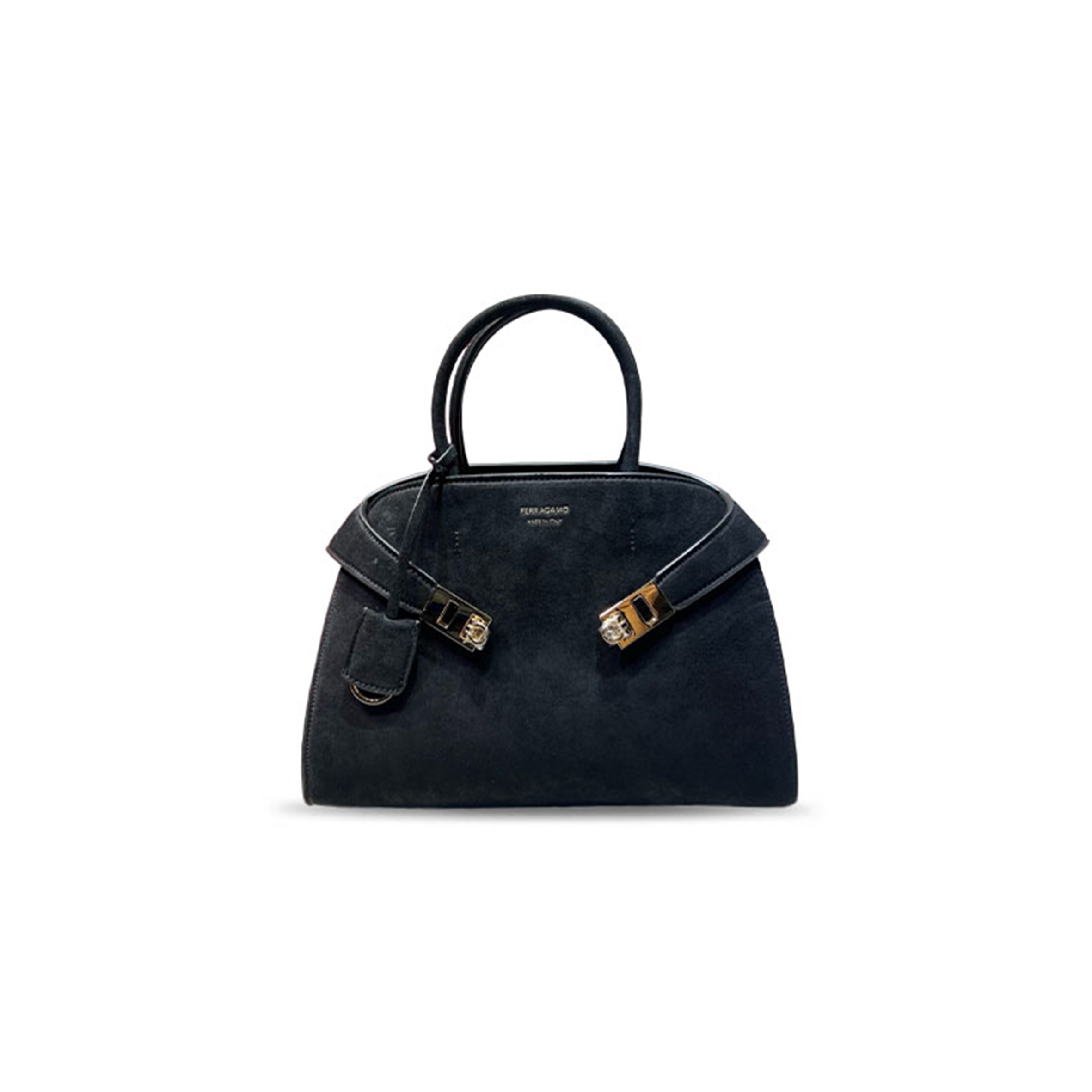 FERRAGAMO SUEDE HUG HANDBAG (32*24*17cm)